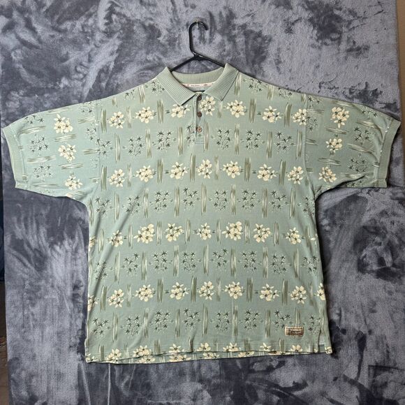 Tommy Bahama Other - Tommy Bahama Polo Hawaiian All Over Print Short Sleeve Collard Shirt Size XXL